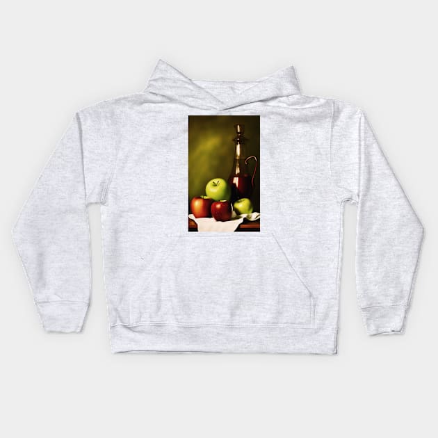 Still Life With Apples And Wine Kids Hoodie by JimDeFazioPhotography